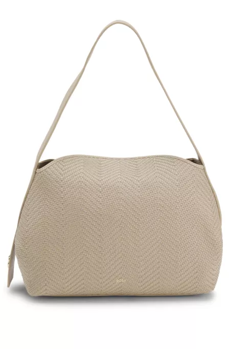 Woven shoulder bag with Double B monogram