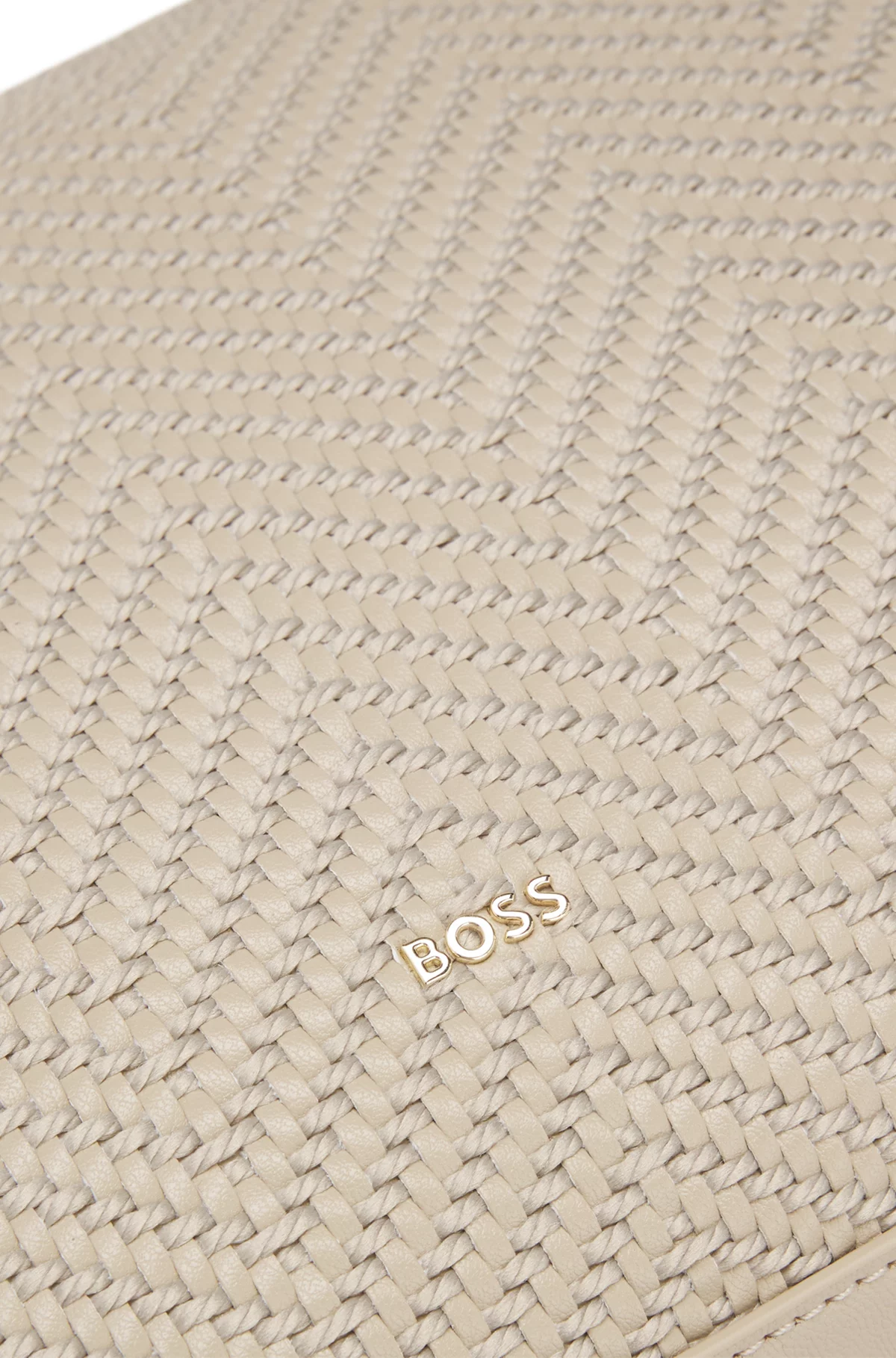 Sac d'épaule tissé à monogramme Double B, Beige clair