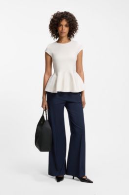Hobo bag with gold-tone logo hardware, Black