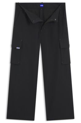 Cargo pants in water-repellent twill, Black