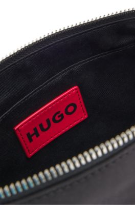 Sac hobo avec motif imprim&eacute;, Noir