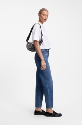 Sac hobo avec motif imprim&eacute;, Noir