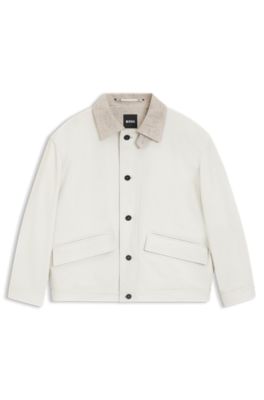 【訳あり】Hugo Boss TAILORED レザー　FINEST NAPPA BOSS - Nappa-leather jacket with two-way zip - Dark Brown