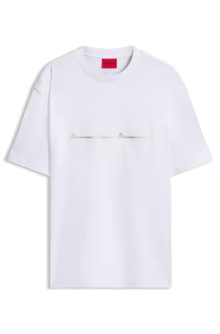Relaxed-fit T-shirt with zigzag stitching detail