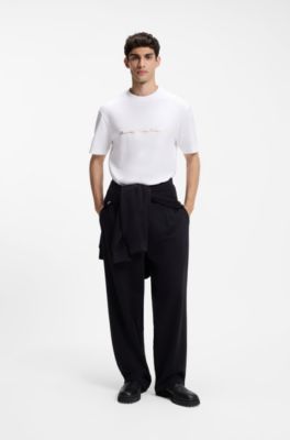 Camiseta relaxed fit con detalle de puntadas en zigzag, Blanco
