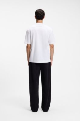 Camiseta relaxed fit con detalle de puntadas en zigzag, Blanco