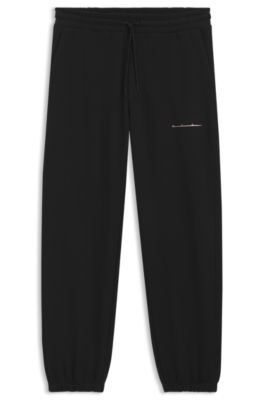 Pantalon Relaxed en coton &agrave; logo urbain, Noir