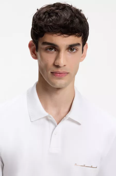 Cotton piqué polo shirt with logo detail