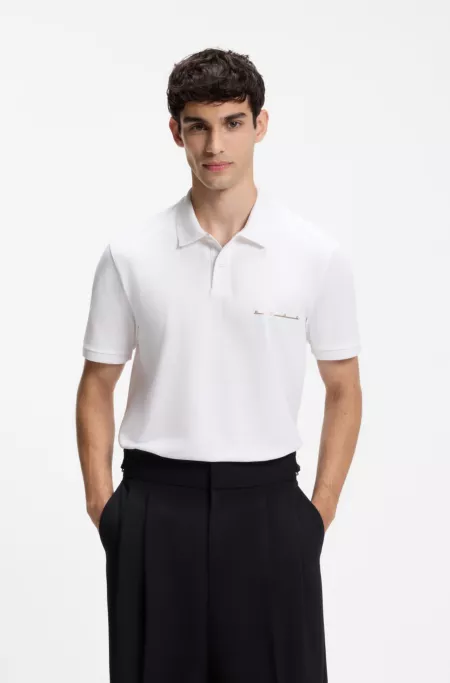 Cotton piqué polo shirt with logo detail