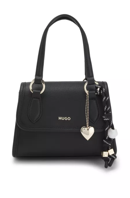 Top-handle bag with branded charms