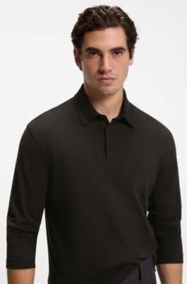 BOSS BY BECKHAM polo en algod&oacute;n y seda, Negro