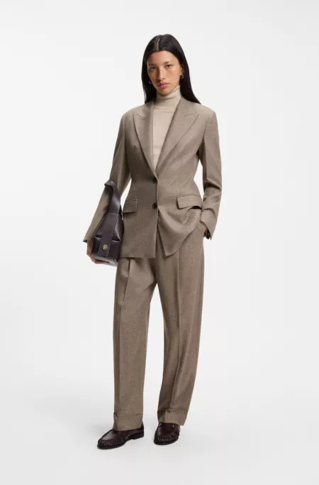 Relaxed-fit pants in textured stretch fabric