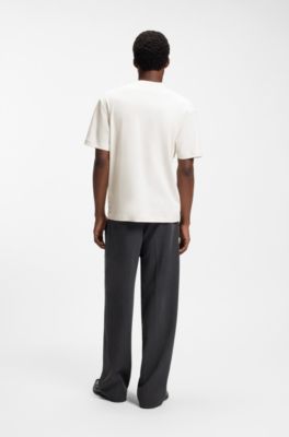 Relaxed-fit T-shirt in cotton with zippered chest pocket, White