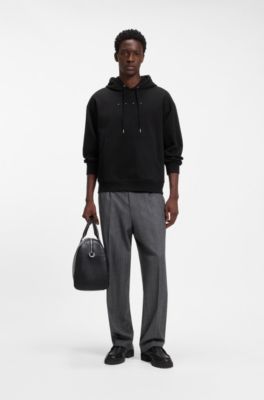 Sudadera con capucha oversize fit con estampados de logo en la parte delantera y en la espalda, Negro