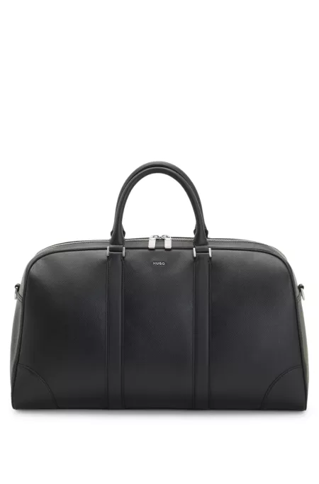 Holdall with silver-tone hardware