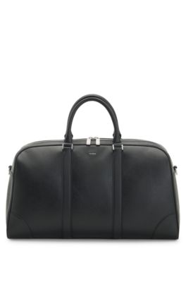 Holdall with silver-tone hardware, Black