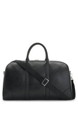 Bolsa de viaje con herrajes en tono plateado, Negro