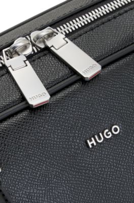 Bolsa de viaje con herrajes en tono plateado, Negro
