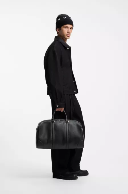 Holdall with silver-tone hardware