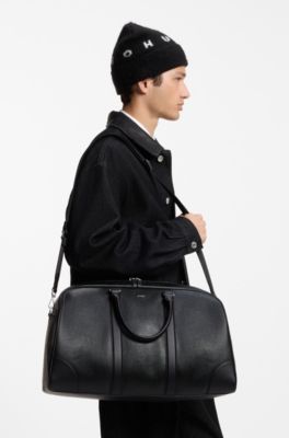 Bolsa de viaje con herrajes en tono plateado, Negro