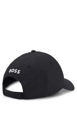 Gorra de cinco paneles con ilustraci&oacute;n de tenis y logo, Negro