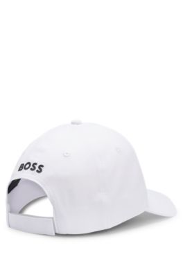 Five-panel cap with tennis artwork and logo, White