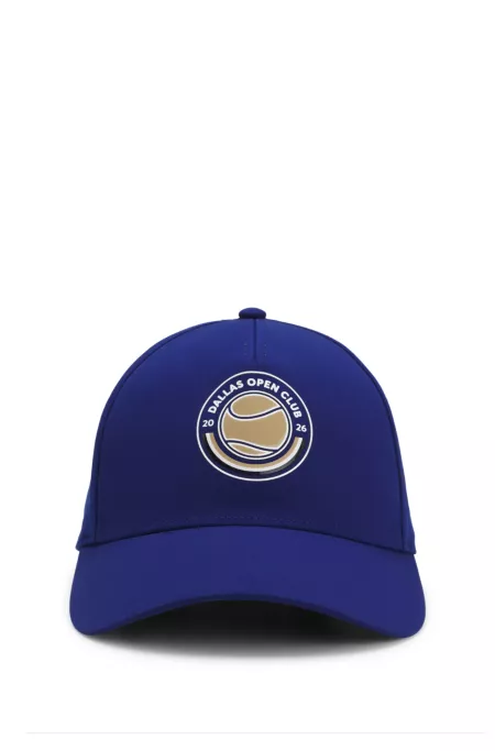 Five-panel cap with tennis artwork and logo
