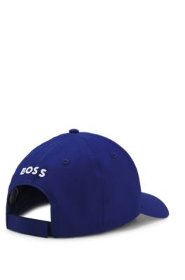 Gorra de cinco paneles con ilustraci&oacute;n de tenis y logo, Celeste