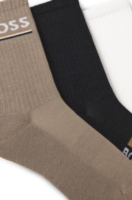 Three-pack of bamboo-blend quarter-length socks, Patterned