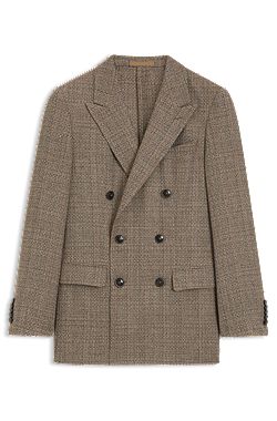 Regular-fit jacket in silk and virgin wool