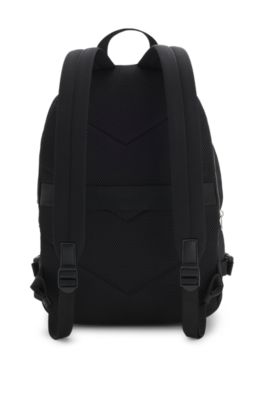 Twill backpack with metallic logo lettering, Black