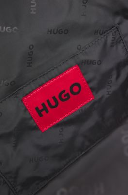 Twill backpack with metallic logo lettering, Black