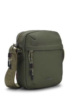 Twill reporter bag with metallic logo lettering, Light Green