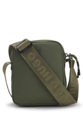 Twill reporter bag with metallic logo lettering, Light Green