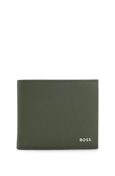Billfold wallet with silver-tone logo lettering