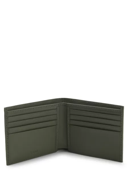 Billfold wallet with silver-tone logo lettering