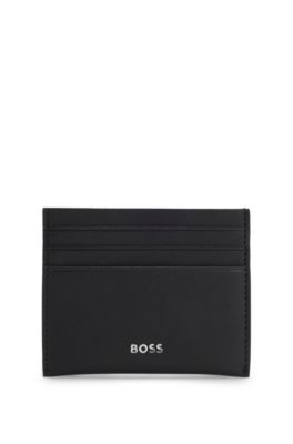 Porte-cartes avec logo en m&eacute;tal, Noir