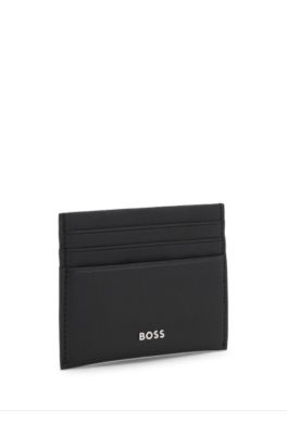 Porte-cartes avec logo en m&eacute;tal, Noir
