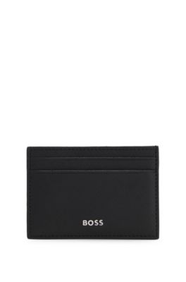 Porte-cartes avec pince &agrave; billets et lettrage du logo, Noir