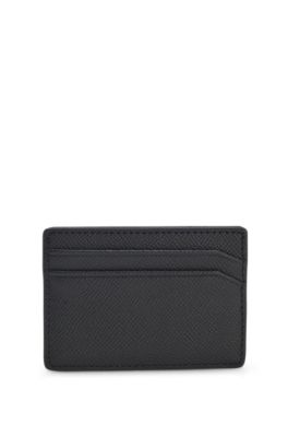 Cartera cl&aacute;sica con logo apilado met&aacute;lico, Negro