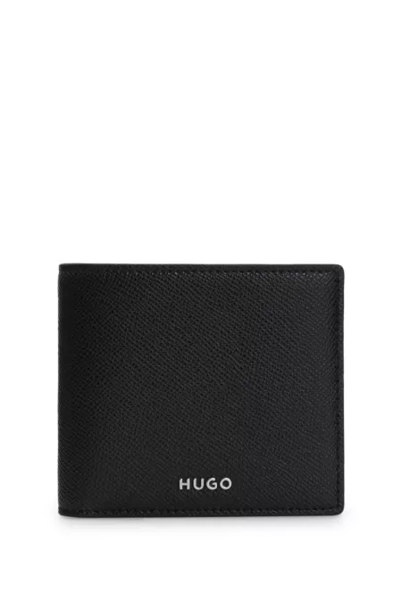 Wallet with distinctive metal logo lettering