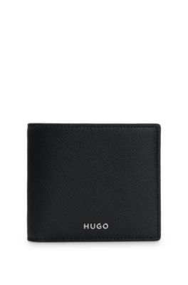 Cartera con letras de logo met&aacute;licas distintivas, Negro