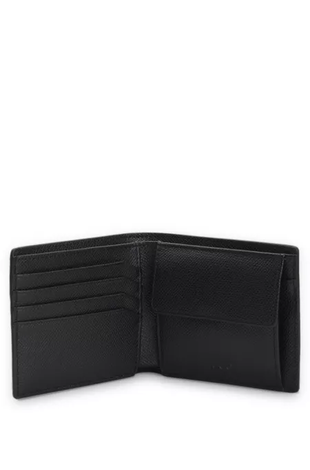 Wallet with distinctive metal logo lettering
