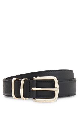 Ceinture en cuir avec double passant en métal