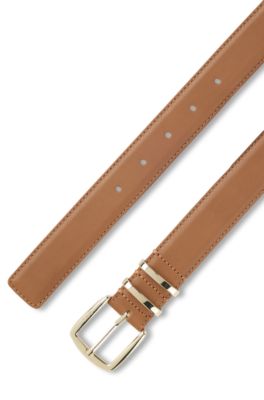 Italian leather belt, Light Beige
