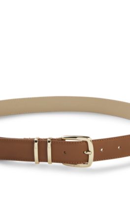 Italian leather belt, Light Beige