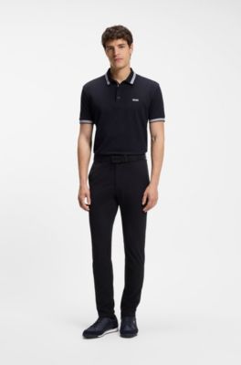 Suede-trim sneakers with ribbed sole, Dark Blue