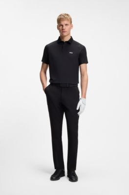 Deportivas de piel con paneles de monograma, Negro