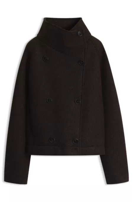 Relaxed-fit coat with two-tone texture