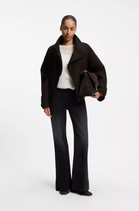 Relaxed-fit coat with two-tone texture